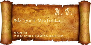 Mágeri Violetta névjegykártya